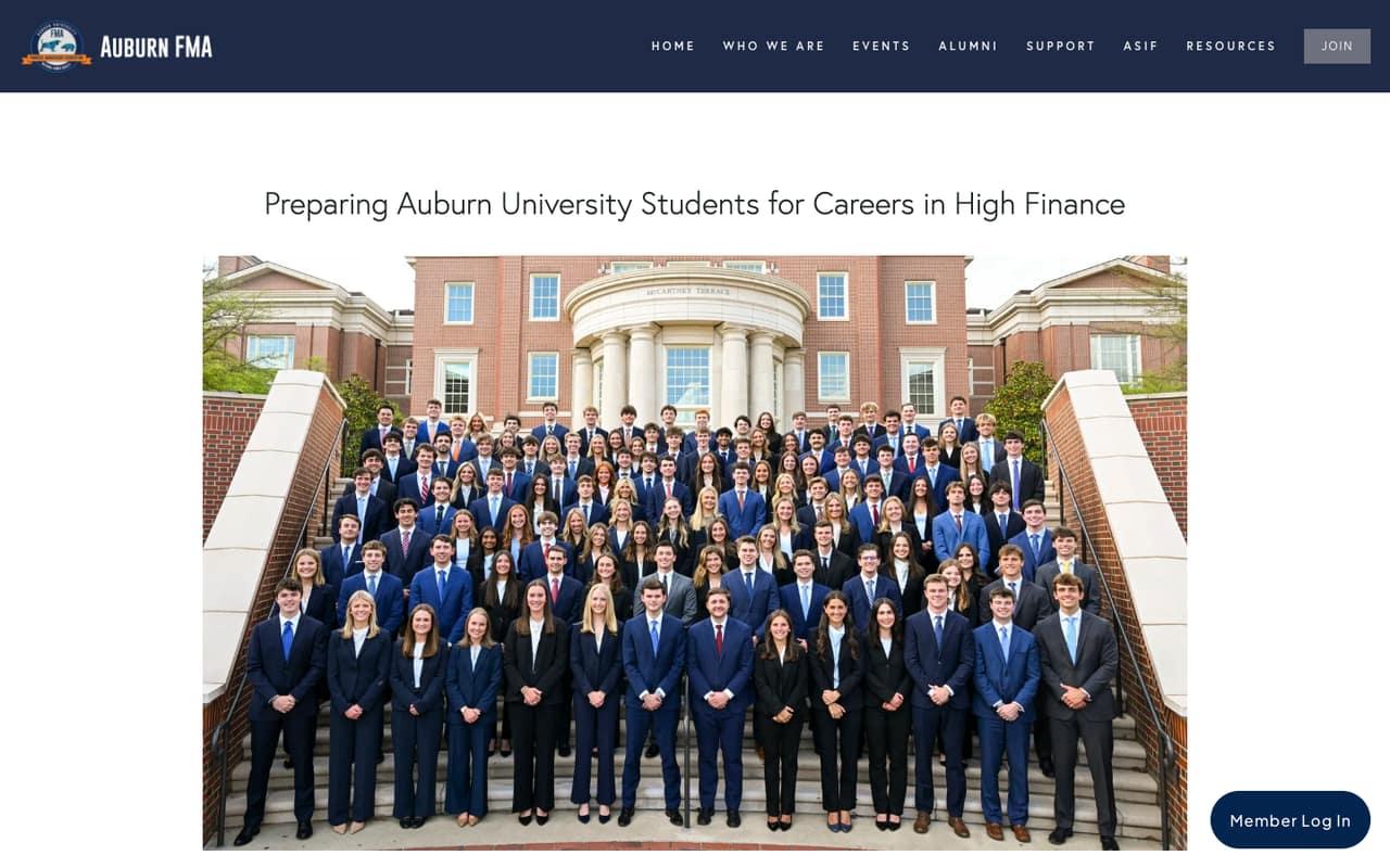 Auburn FMA Website home page